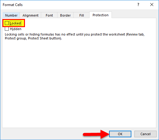 Excel Column Lock Example 2-5