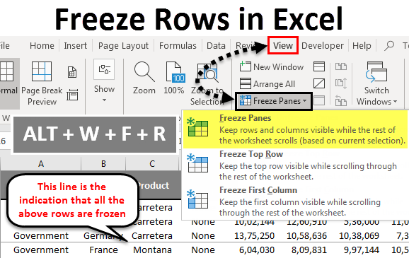 Freeze Rows in Excel
