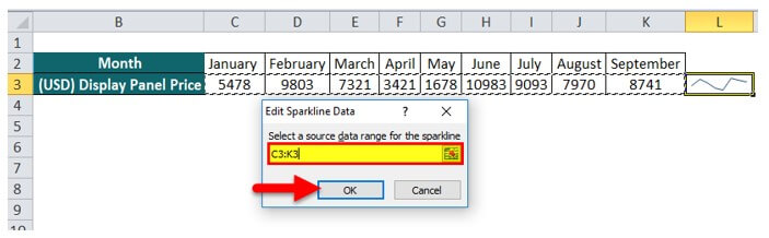 How to Update Sparklines in Excel Step 3