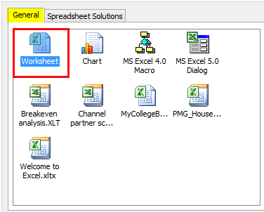 Insert New Worksheet Example 2-2