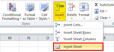 Insert New Worksheet Example 3-3