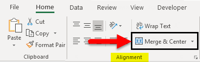 Merge and Center example 1-3