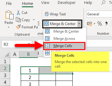 Merge Cells from drop-down