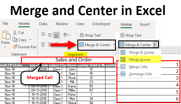 Merge and Center in Excel