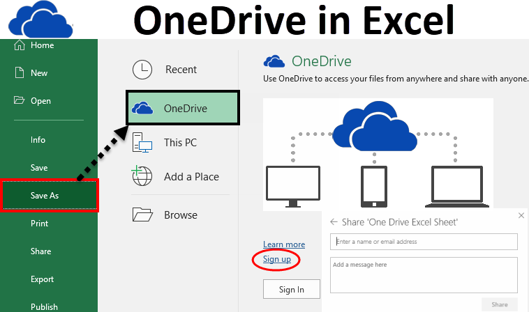 OneDrive in Excel