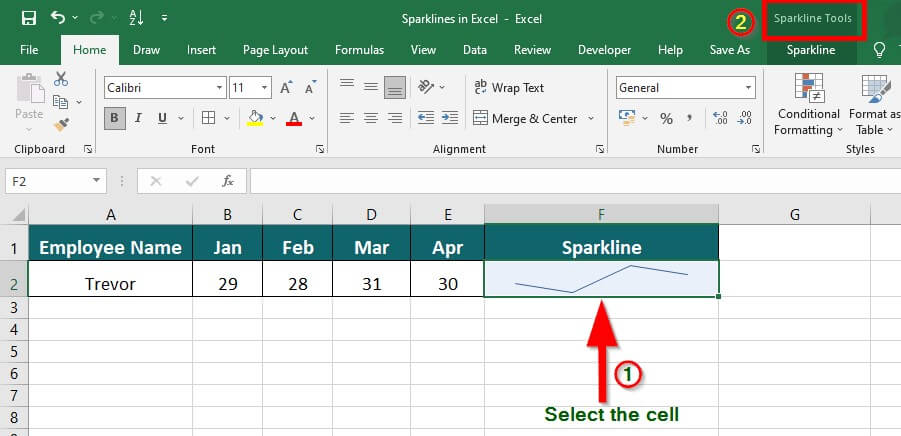 Sparklines in Excel- Q3