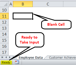 Excel status bar click on (Ready)
