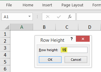 Row Height in Excel
