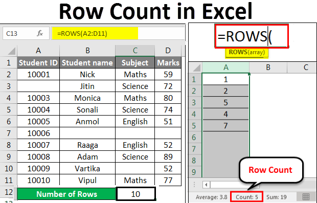 Row count example