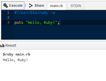 Ruby Commands - Print A String