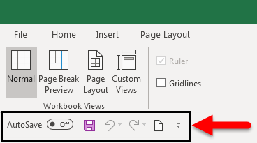Toolbar in Excel (Toolbar is moved)