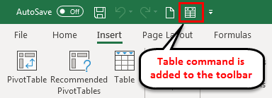 Toolbar in Excel example 5-2