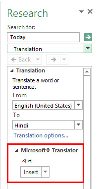 Translate in Excel 1-4
