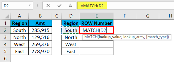 MATCH Function Example 2-2