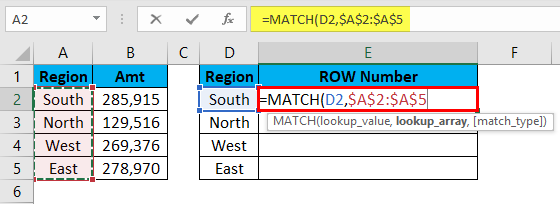 MATCH Function Example 2-3