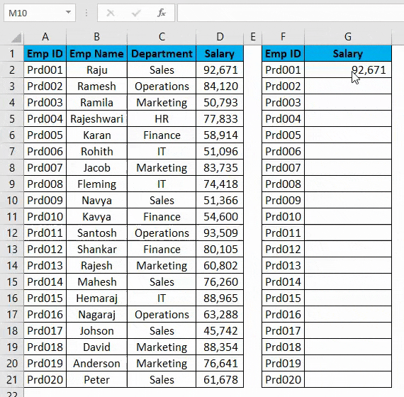 VLOOKUP Alternatives Example 3-4