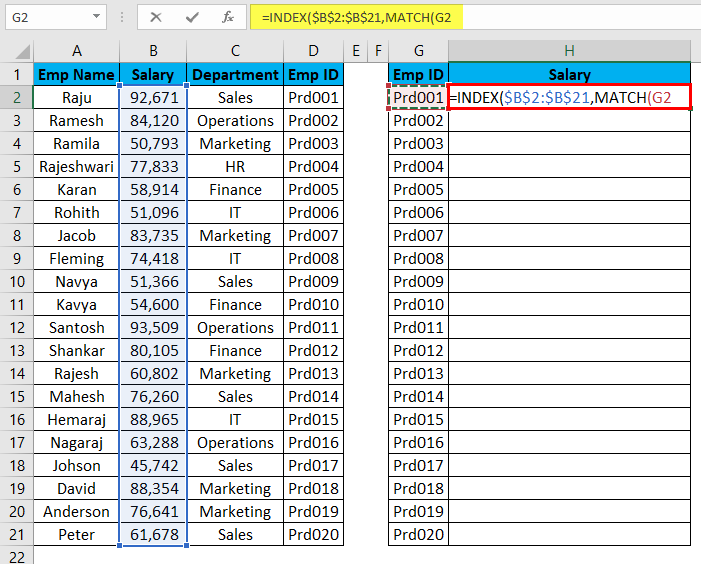 VLOOKUP Alternatives Example 4-5