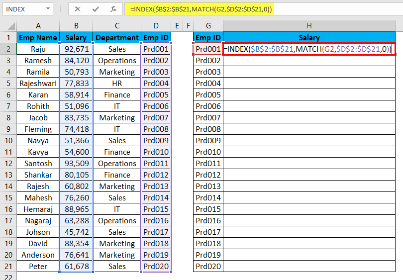 VLOOKUP Alternatives Example 4-7