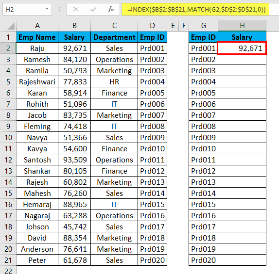 VLOOKUP Alternatives Example 4-8