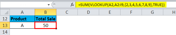 VLOOKUP with Sum example 1-3