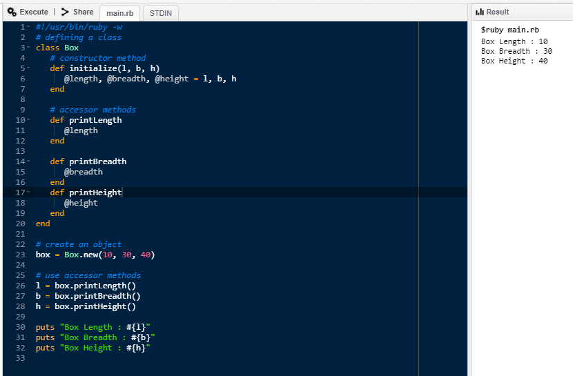 Getter and Setter methods