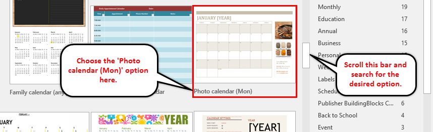 Calendar in Excel example 1-4