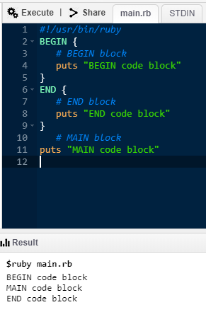 BEGIN and END blocks