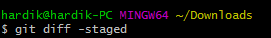 git diff -staged