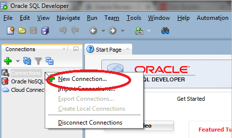SQL Developer on New Connection