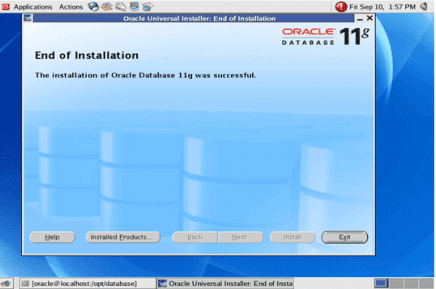 Installation of Oracle on Linux Step 16