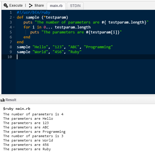 Parameterized method