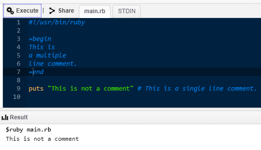 Ruby multiple line comment
