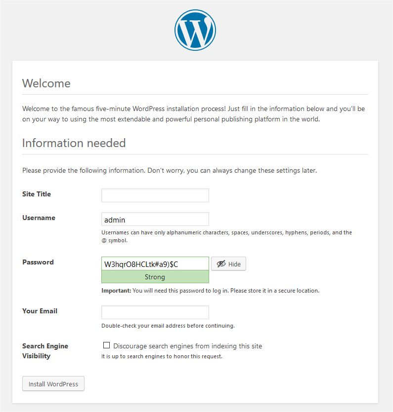 welcome wordpress
