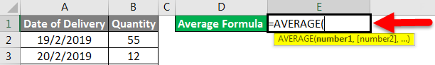Average formula example 2-1