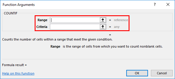 COUNTIF Formula Example 1-4
