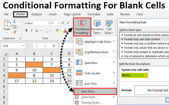 Conditional Formatting For Blank Cells