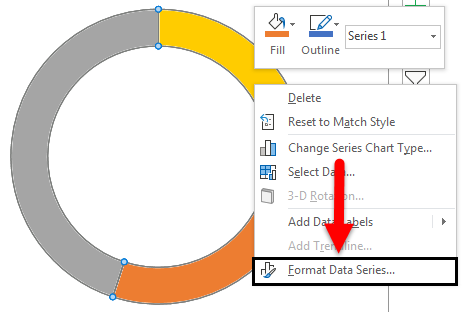 Doughnut Chart in Excel Example 1-6