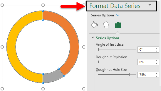 Doughnut Chart in Excel Example 1-7