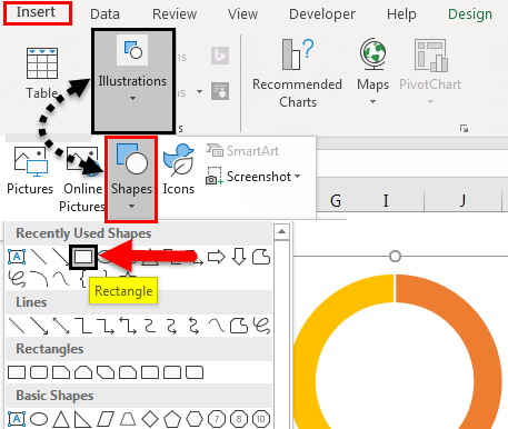 Doughnut Chart in Excel Example 1-9