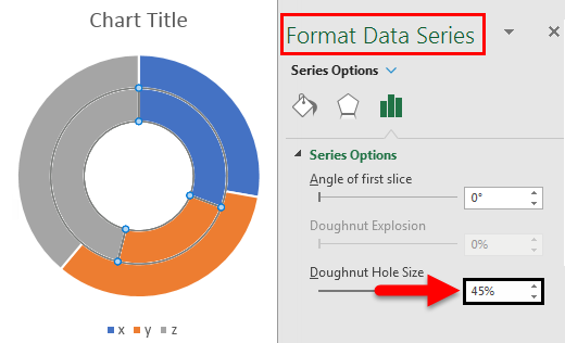 Doughnut Chart in Excel Example 2-4