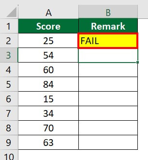 (Formula for Grade in Excel) Example 1 Sol Step 2