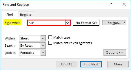 Find External Links in Excel Example 1-3