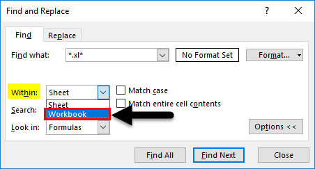 Find External Links in Excel Example 1-4