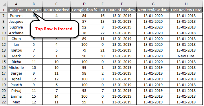 Freeze Panes example 1-2