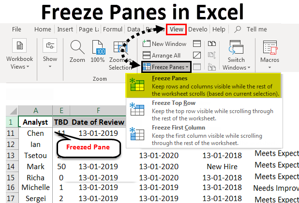 Freeze Panes in Excel