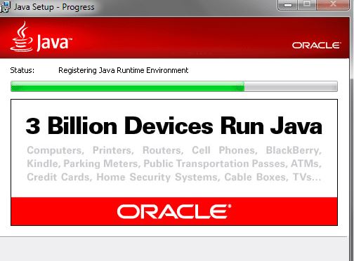 Java Setup Progress