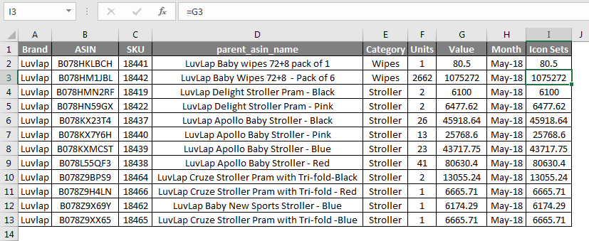 Icon Sets in Excel 2-3