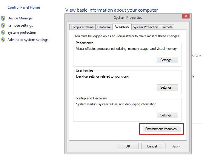 Advanced System settings