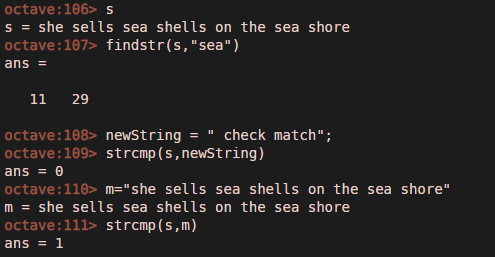 String Related commands