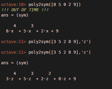 Polynomial related commands